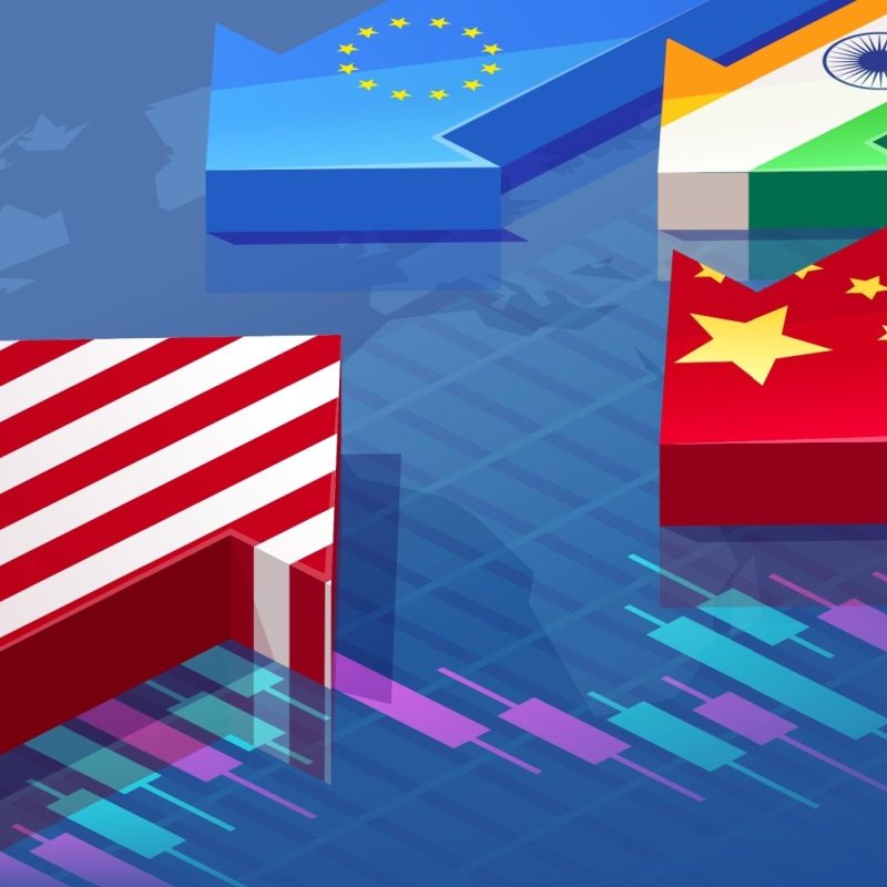 Image with arrows as flags, illustrating tariffs