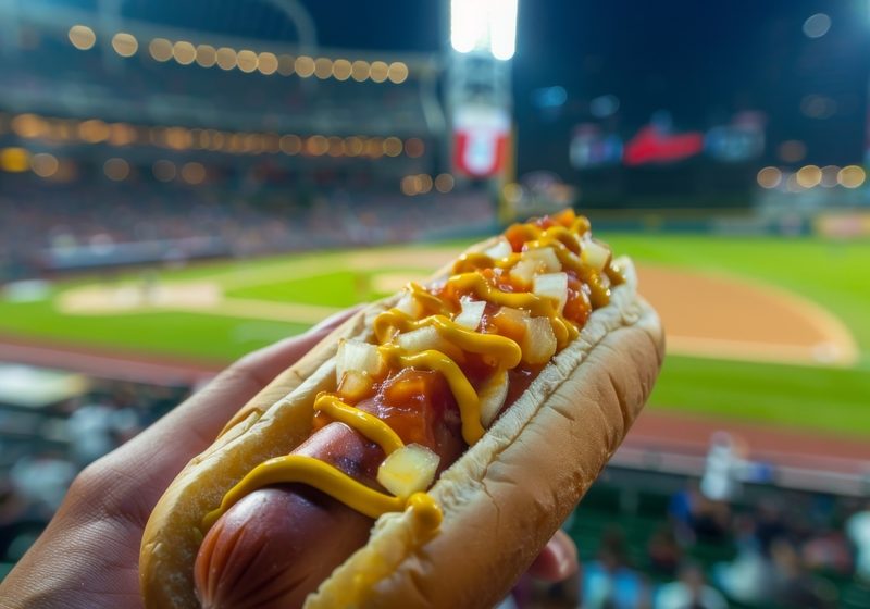 Hotdog at baseball game