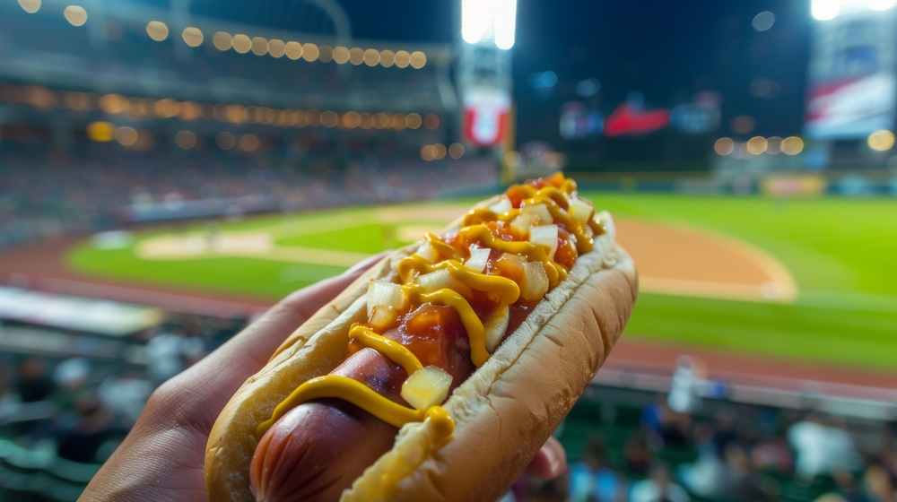 Hotdog at baseball game