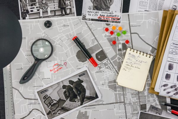 Crime Map with photos and note pad.