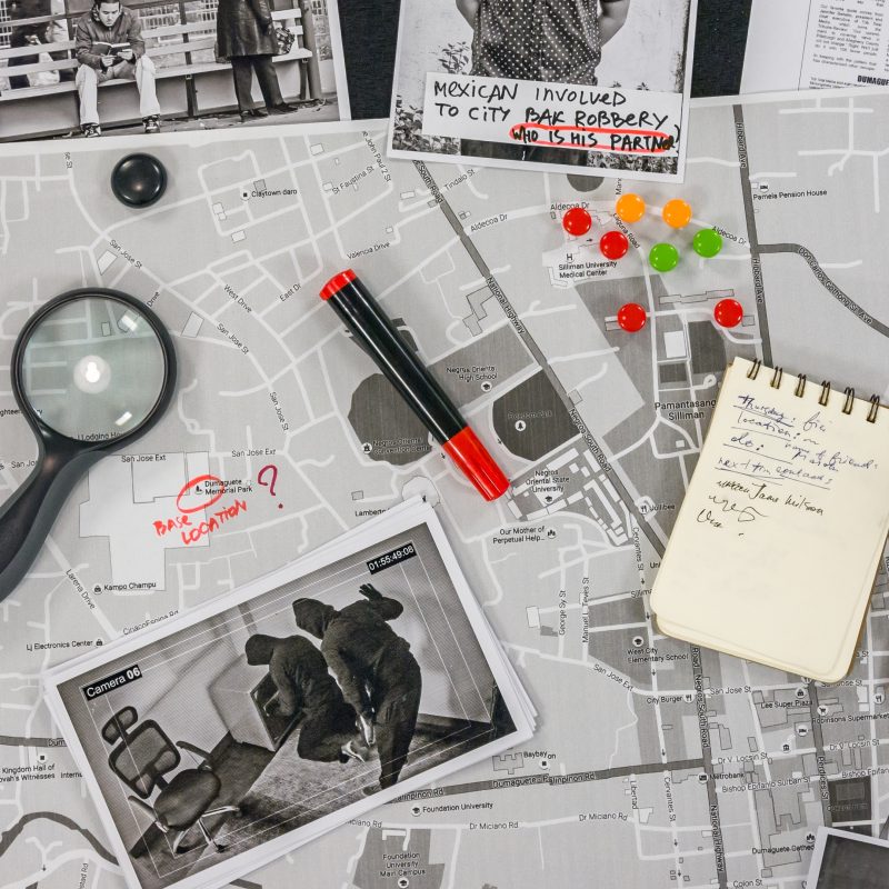 Crime Map with photos and note pad.
