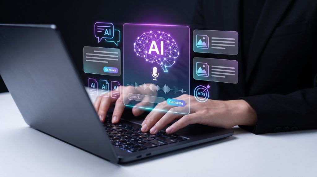 AI on computer screen