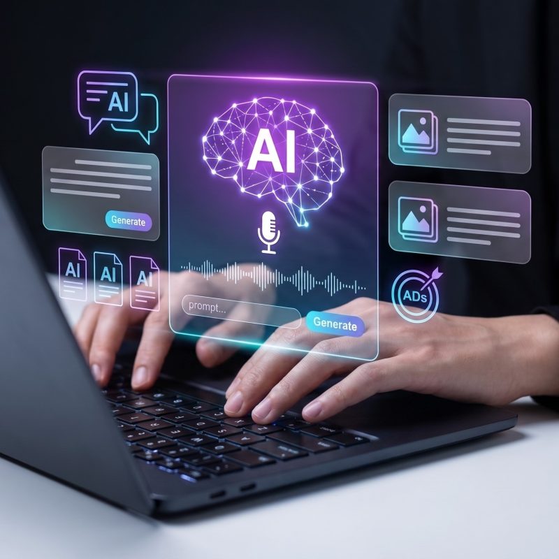 AI on computer screen